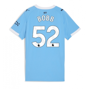 Billige Fotballdrakt Manchester City Oscar Bobb #52 Replika Hjemmedrakt Dame 2025-26 Kortermet